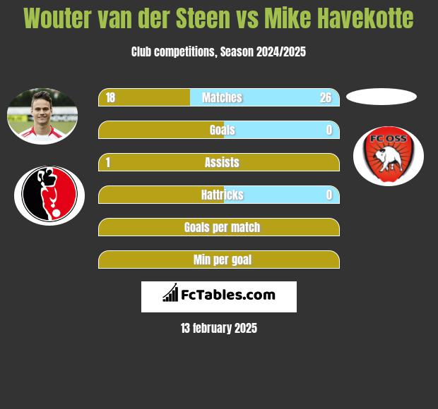 Wouter van der Steen vs Mike Havekotte h2h player stats