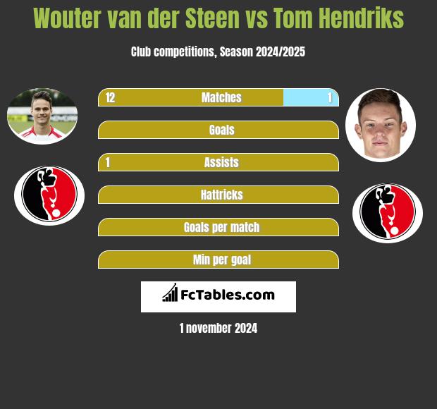 Wouter van der Steen vs Tom Hendriks h2h player stats