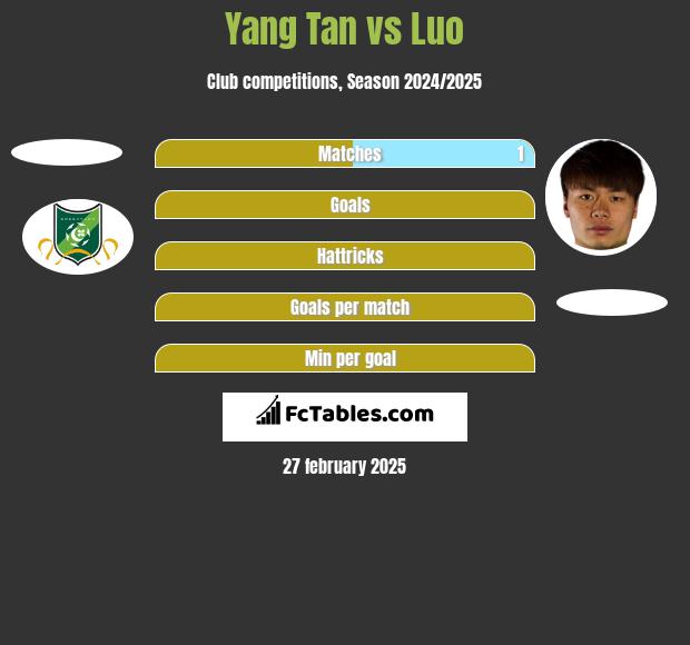 Yang Tan vs Luo h2h player stats