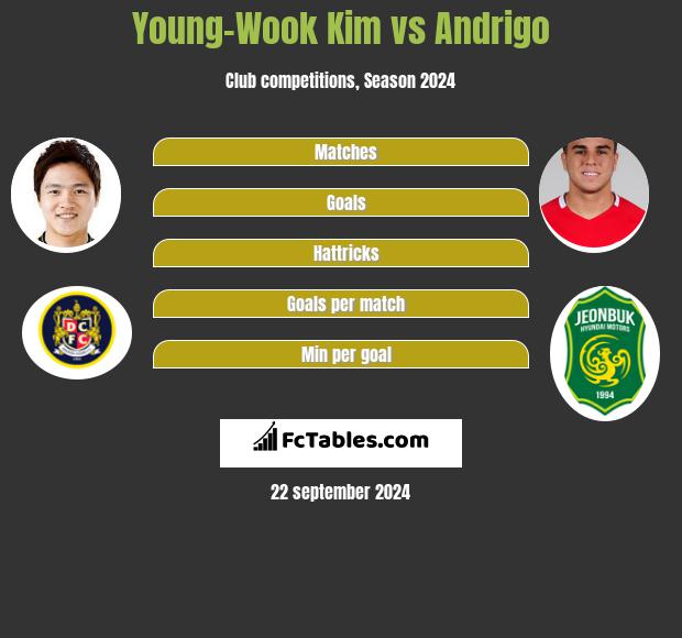 Young-Wook Kim vs Andrigo h2h player stats