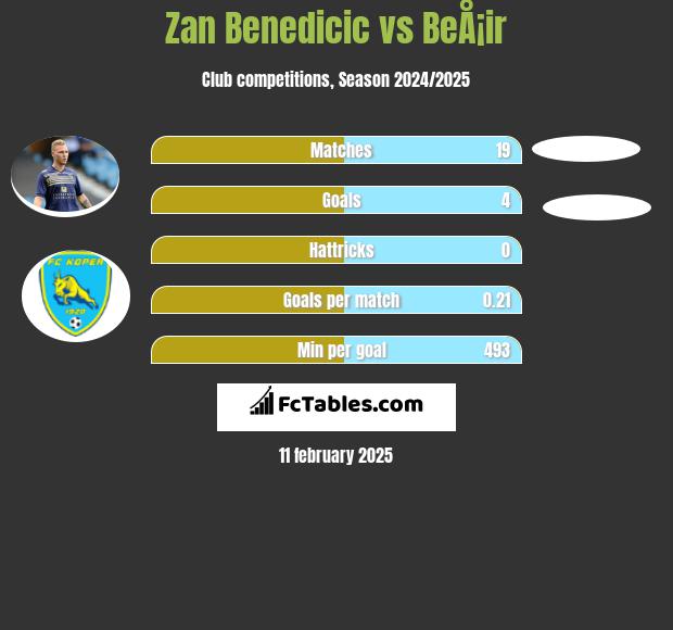 Zan Benedicic vs BeÅ¡ir h2h player stats