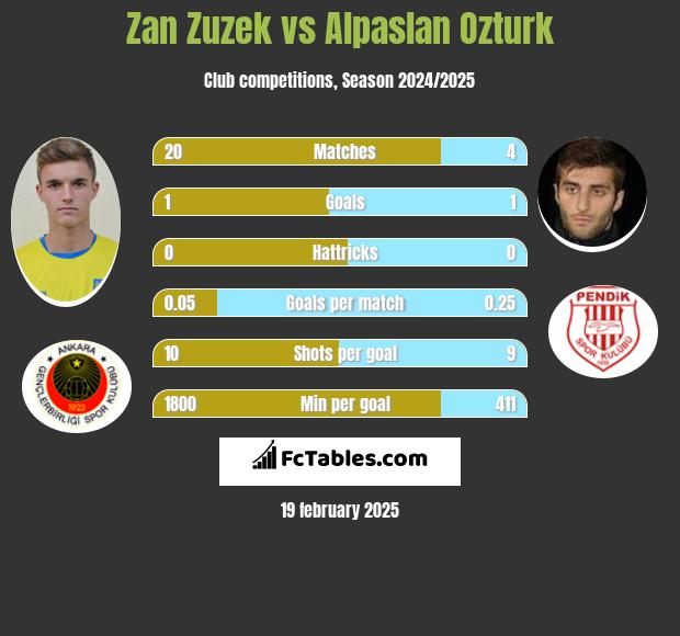 Zan Zuzek vs Alpaslan Ozturk h2h player stats