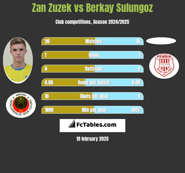 Zan Zuzek vs Berkay Sulungoz h2h player stats