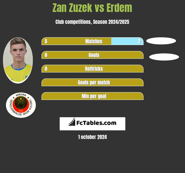 Zan Zuzek vs Erdem h2h player stats