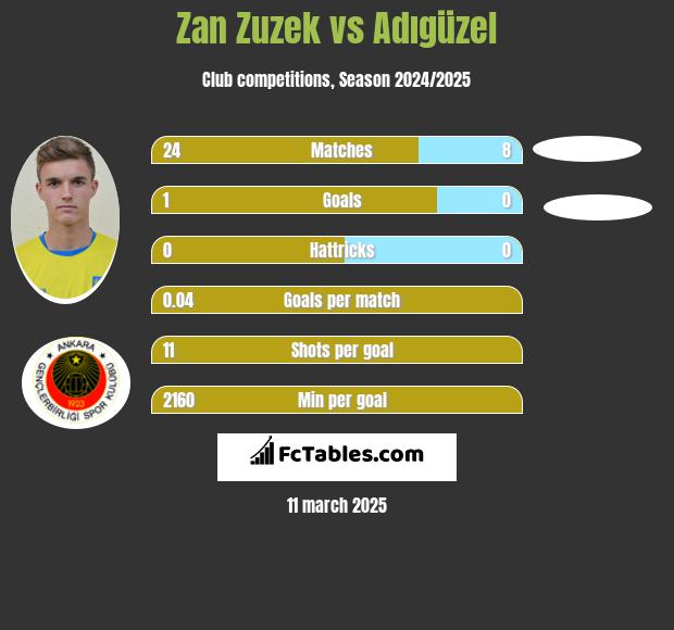 Zan Zuzek vs Adıgüzel h2h player stats