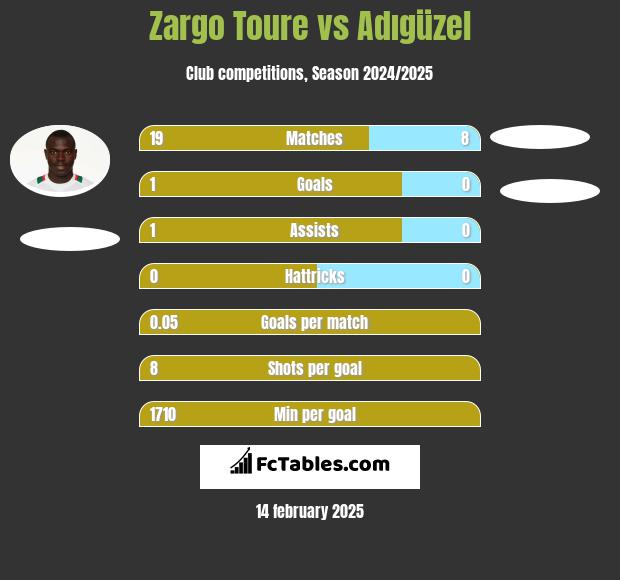 Zargo Toure vs Adıgüzel h2h player stats