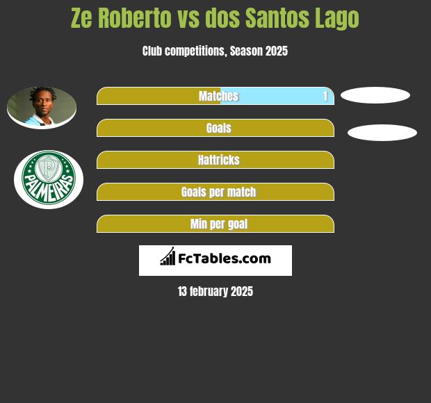 Ze Roberto vs dos Santos Lago h2h player stats