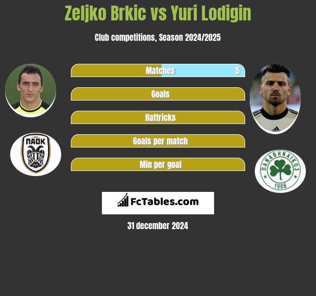 Zeljko Brkic vs Jurij Łodygin h2h player stats