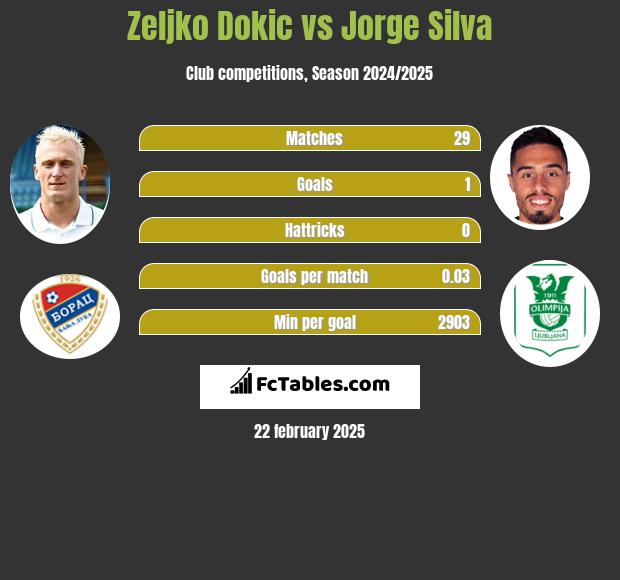 Żeljko Dokić vs Jorge Silva h2h player stats