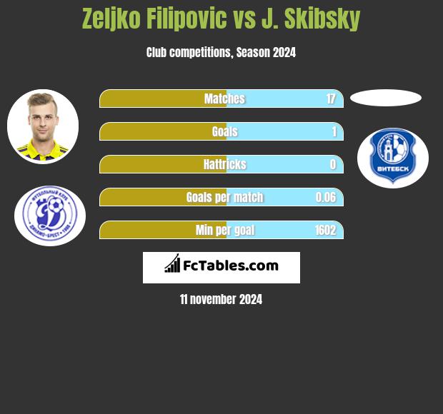 Zeljko Filipovic vs J. Skibsky h2h player stats