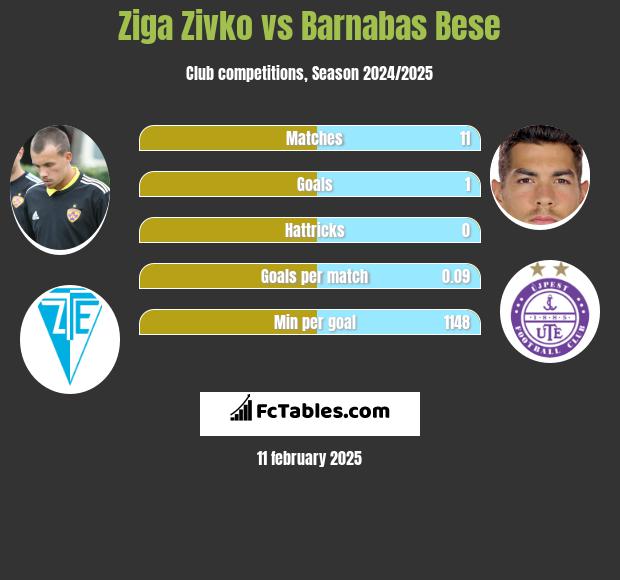 Ziga Zivko vs Barnabas Bese h2h player stats