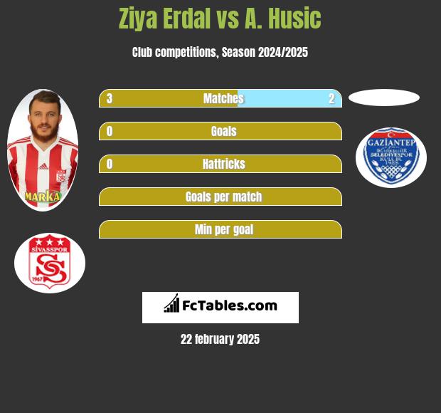 Ziya Erdal vs A. Husic h2h player stats