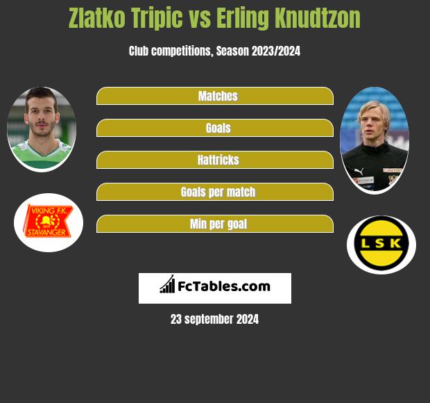 Zlatko Tripic vs Erling Knudtzon h2h player stats