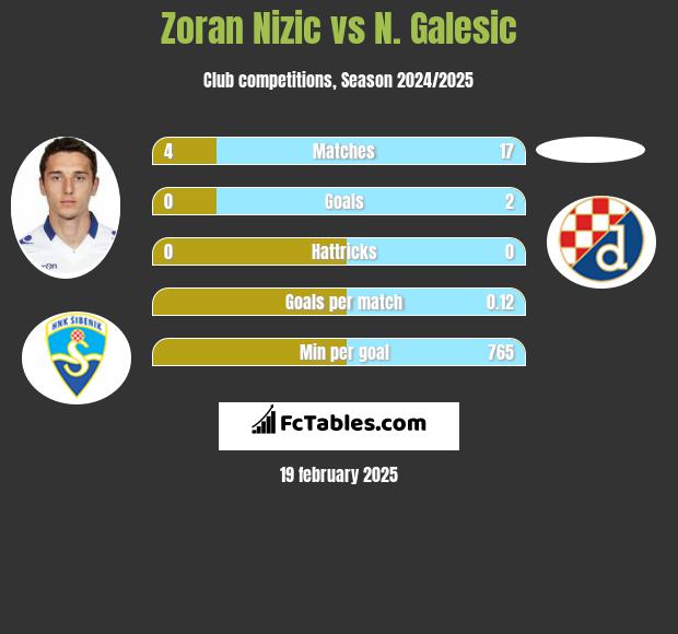 Zoran Nizic vs N. Galesic h2h player stats