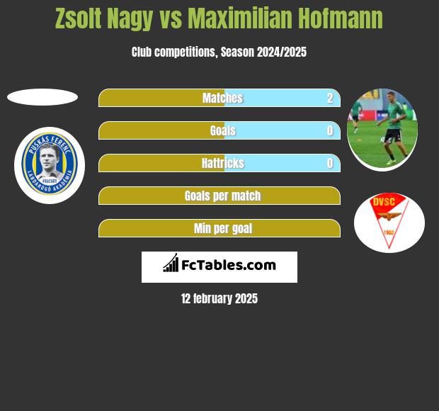 Zsolt Nagy vs Maximilian Hofmann h2h player stats