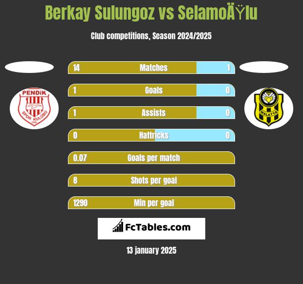 Berkay Sulungoz vs SelamoÄŸlu h2h player stats