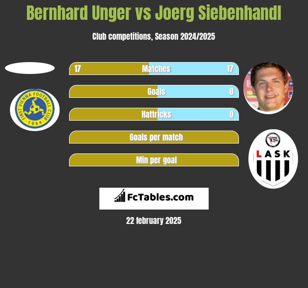 Bernhard Unger vs Joerg Siebenhandl h2h player stats