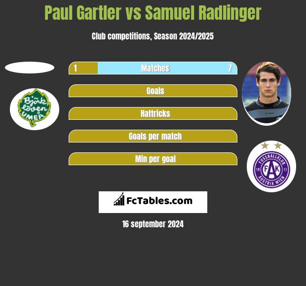 Paul Gartler vs Samuel Radlinger h2h player stats