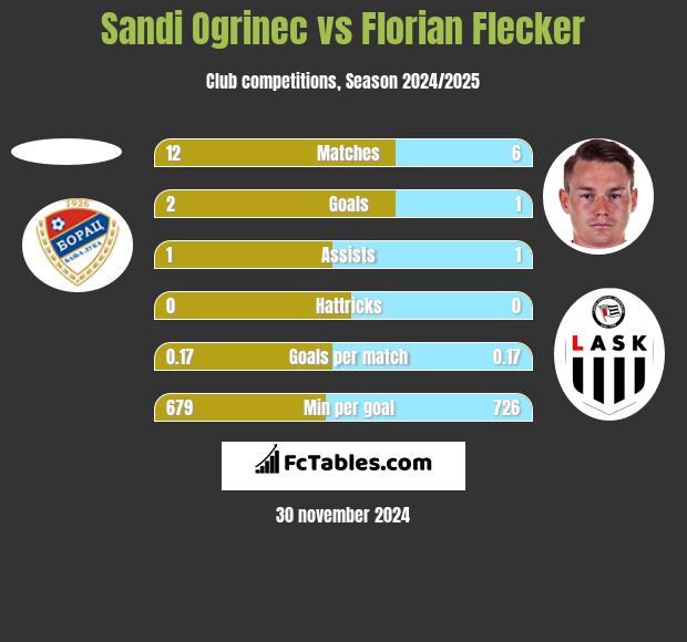 Sandi Ogrinec vs Florian Flecker h2h player stats