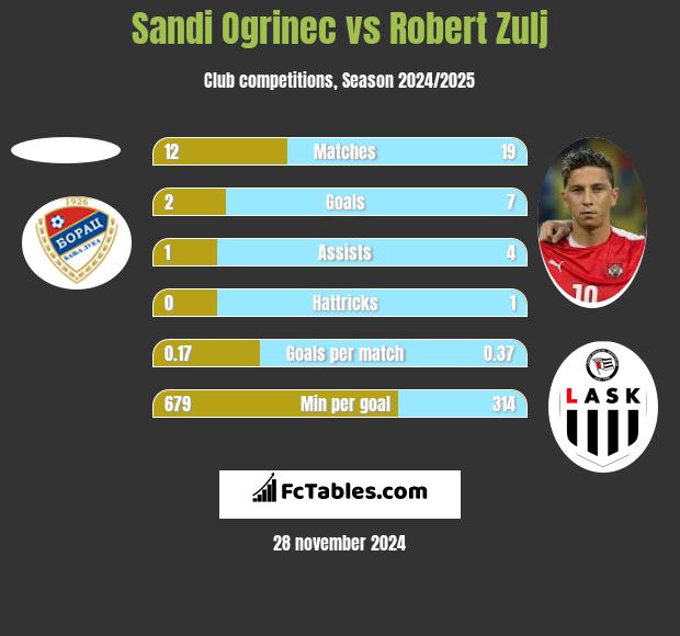 Sandi Ogrinec vs Robert Zulj h2h player stats