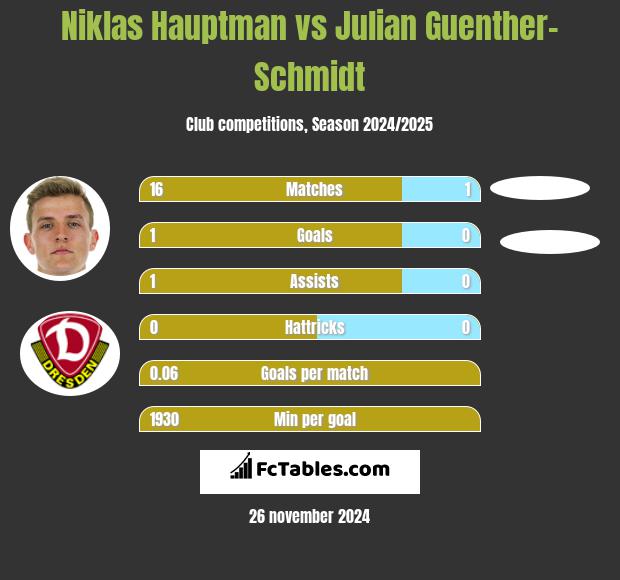 Niklas Hauptman vs Julian Guenther-Schmidt h2h player stats