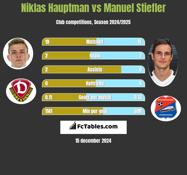 Niklas Hauptman vs Manuel Stiefler h2h player stats