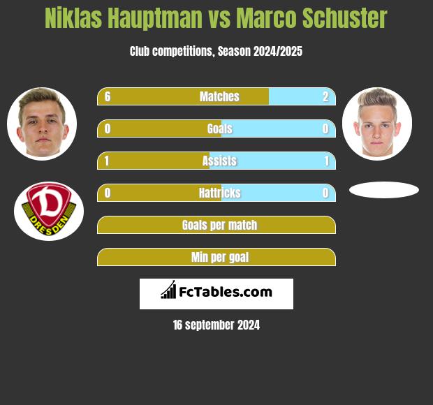 Niklas Hauptman vs Marco Schuster h2h player stats