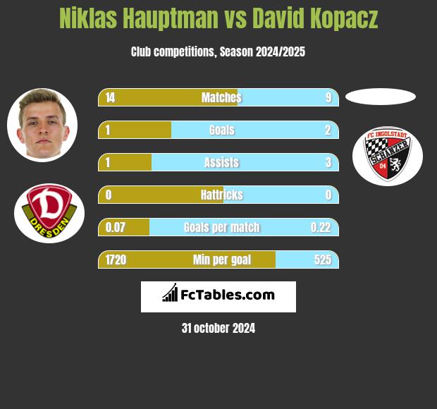 Niklas Hauptman vs David Kopacz h2h player stats