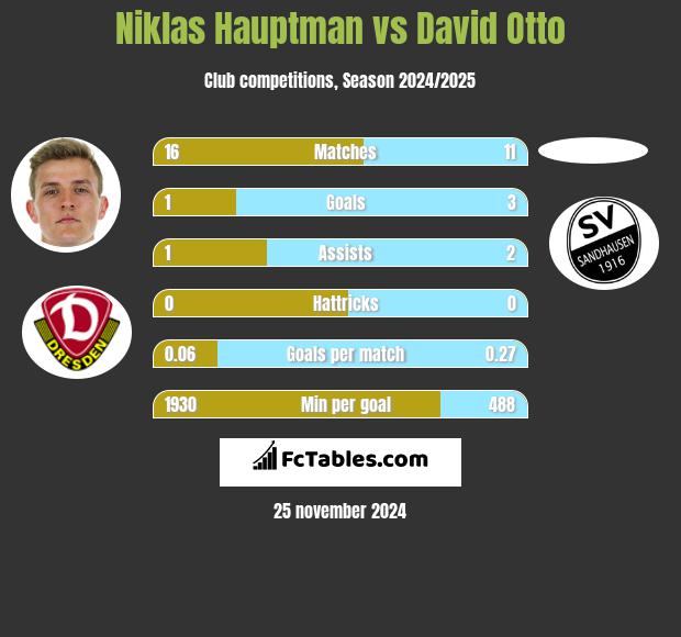 Niklas Hauptman vs David Otto h2h player stats