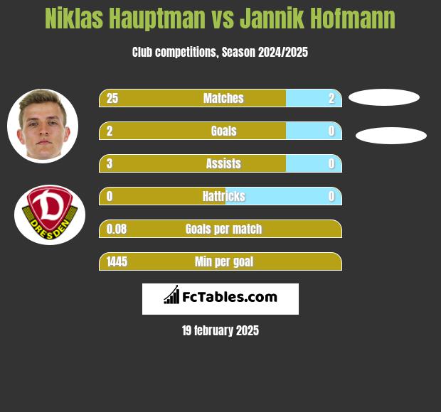 Niklas Hauptman vs Jannik Hofmann h2h player stats