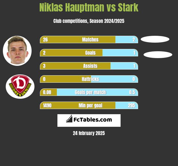 Niklas Hauptman vs Stark h2h player stats