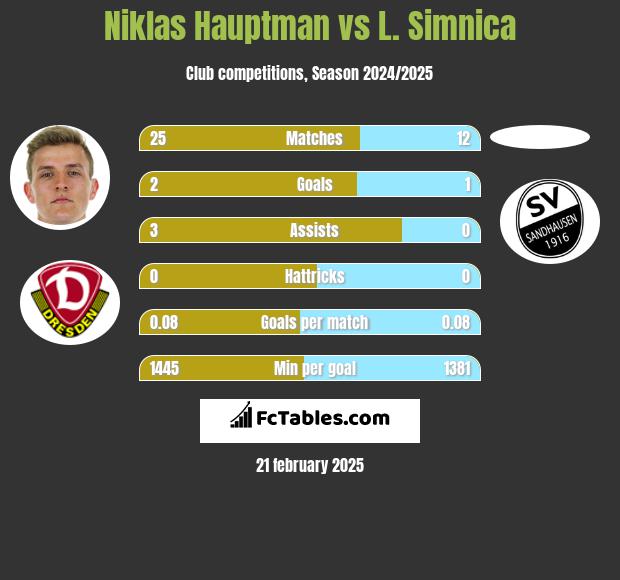 Niklas Hauptman vs L. Simnica h2h player stats