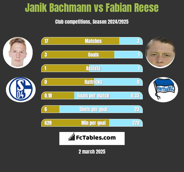 Janik Bachmann vs Fabian Reese h2h player stats