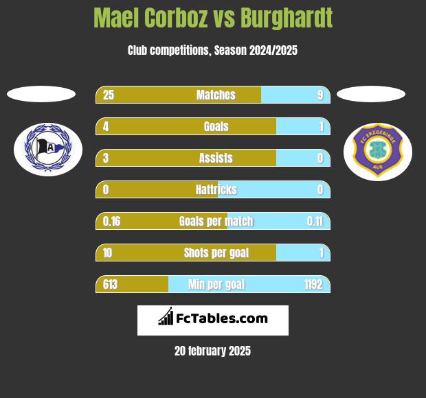 Mael Corboz vs Burghardt h2h player stats