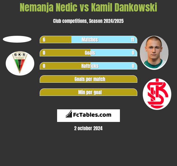 Nemanja Nedic vs Kamil Dankowski h2h player stats