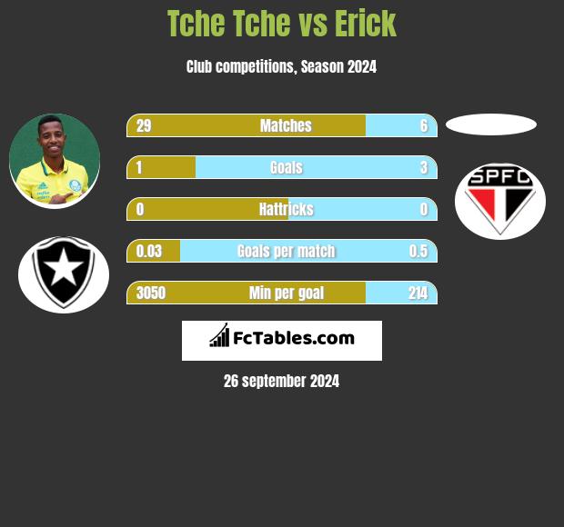 Tche Tche vs Erick h2h player stats