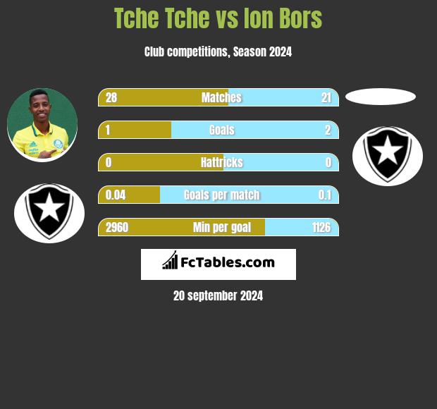 Tche Tche vs Ion Bors h2h player stats