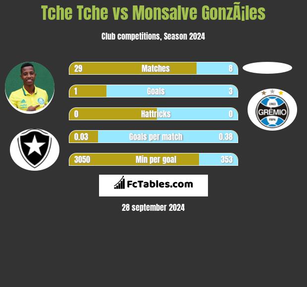 Tche Tche vs Monsalve GonzÃ¡les h2h player stats