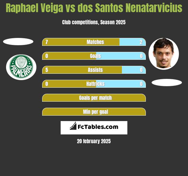 Raphael Veiga vs dos Santos Nenatarvicius h2h player stats