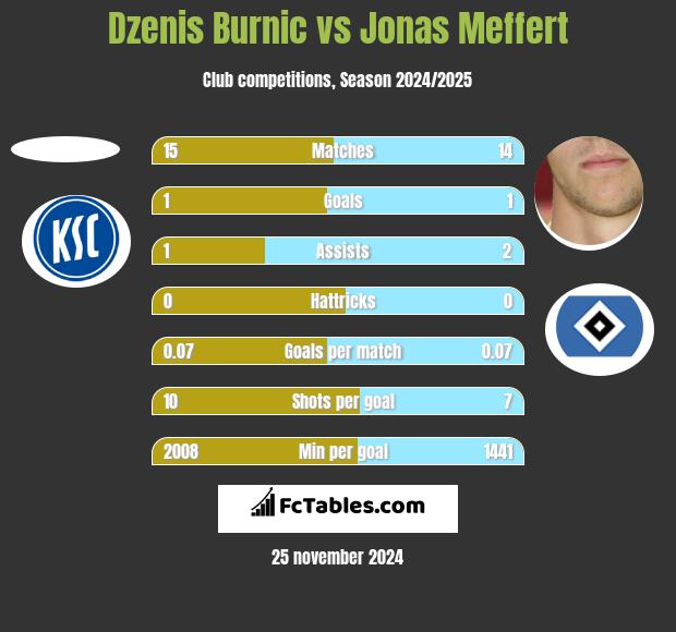 Dzenis Burnic vs Jonas Meffert h2h player stats