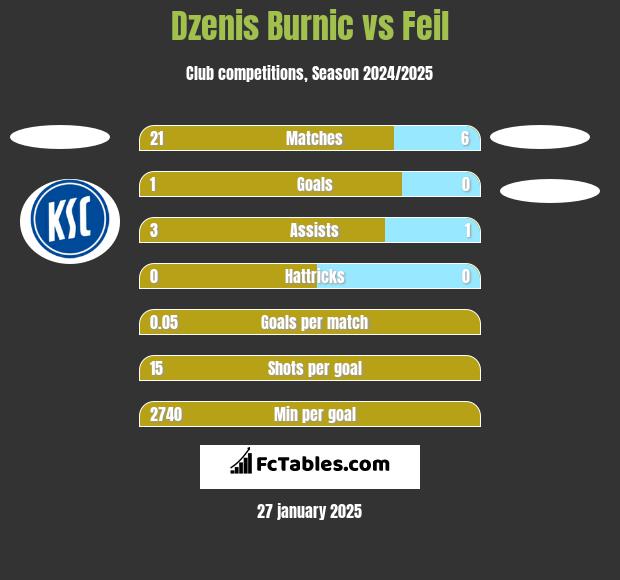 Dzenis Burnic vs Feil h2h player stats