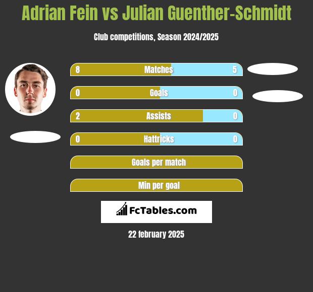 Adrian Fein vs Julian Guenther-Schmidt h2h player stats