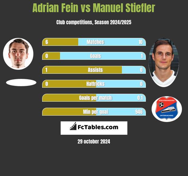 Adrian Fein vs Manuel Stiefler h2h player stats