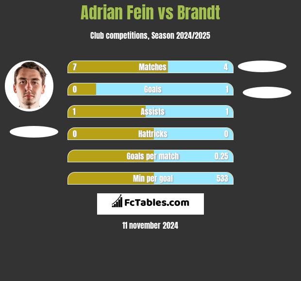 Adrian Fein vs Brandt h2h player stats