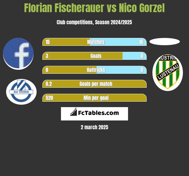 Florian Fischerauer vs Nico Gorzel h2h player stats