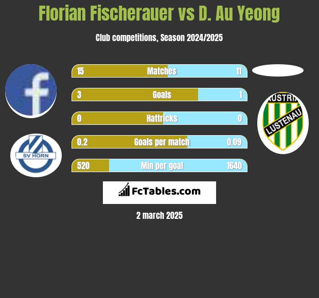 Florian Fischerauer vs D. Au Yeong h2h player stats