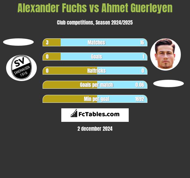 Alexander Fuchs vs Ahmet Guerleyen h2h player stats