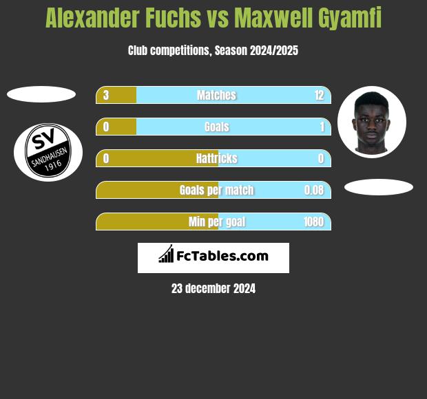 Alexander Fuchs vs Maxwell Gyamfi h2h player stats