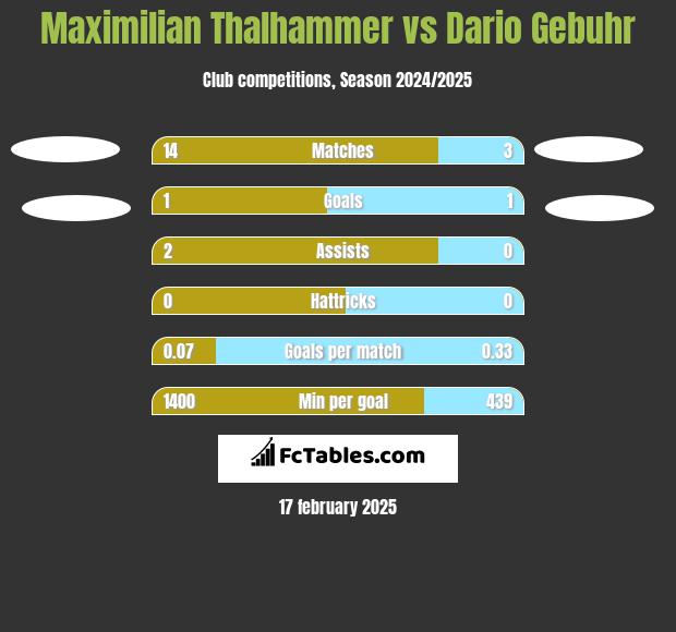 Maximilian Thalhammer vs Dario Gebuhr h2h player stats