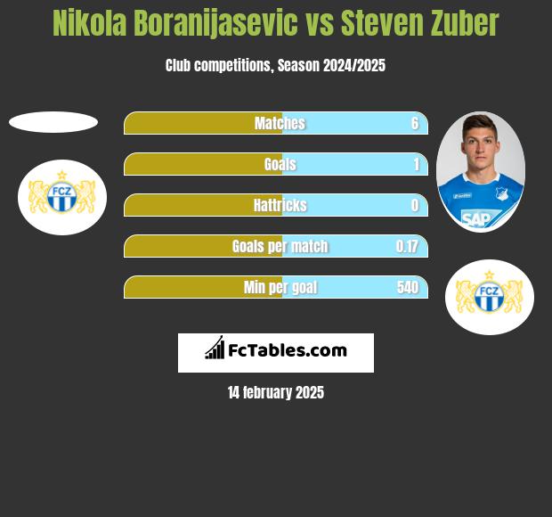 Nikola Boranijasevic vs Steven Zuber h2h player stats